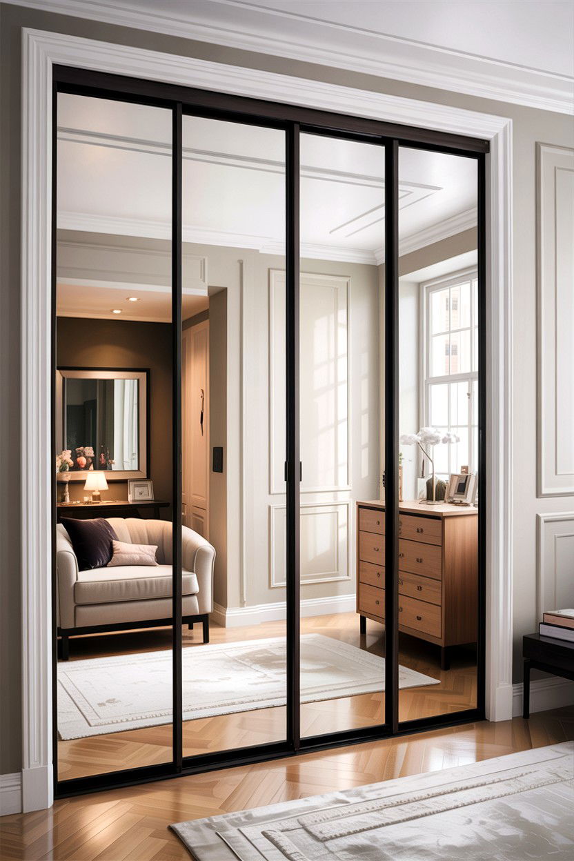 Mirrored Closet Door - 30 bespoke bedroom ideas