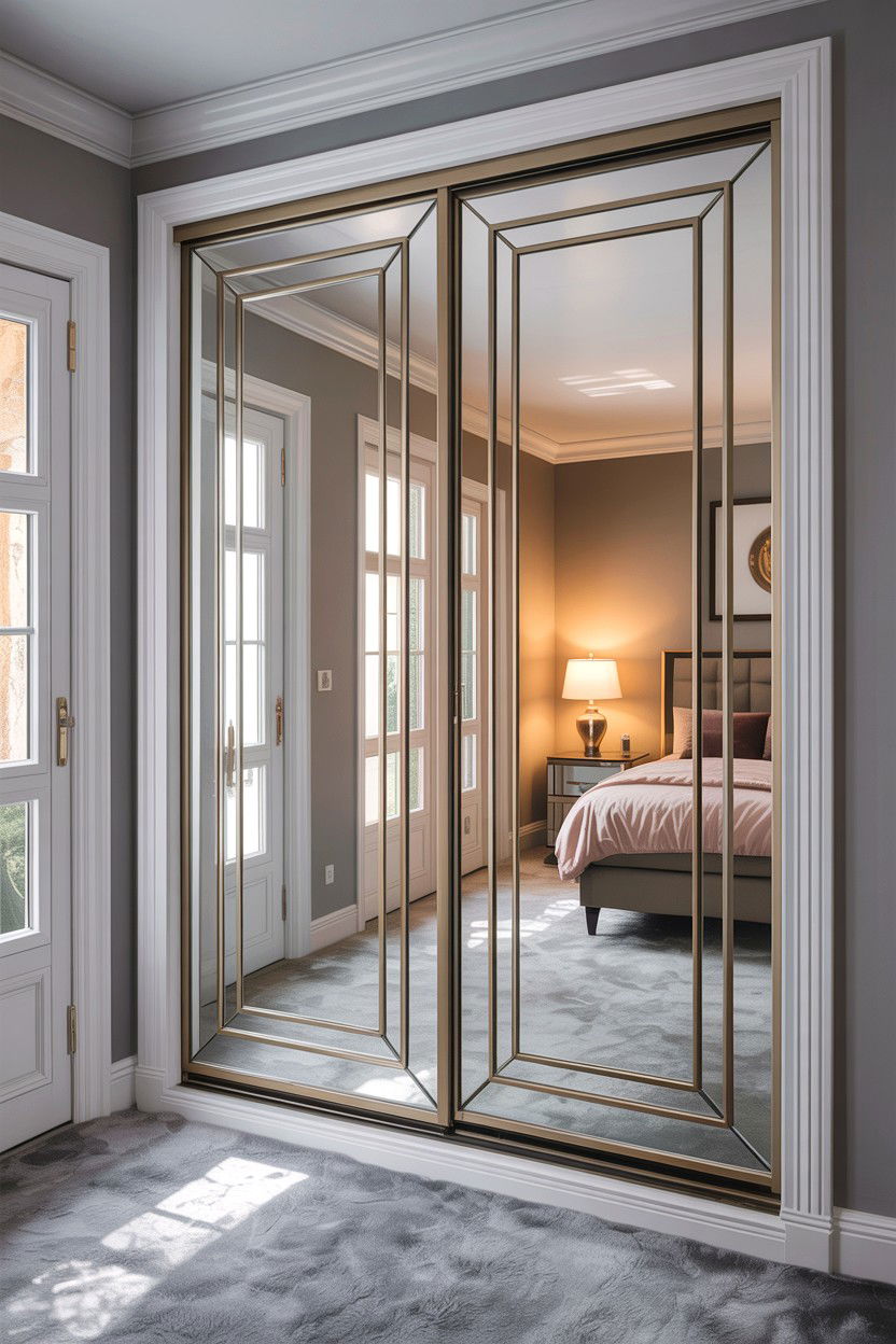 Mirrored Sliding Closet Door - 30 bedroom sliding doors