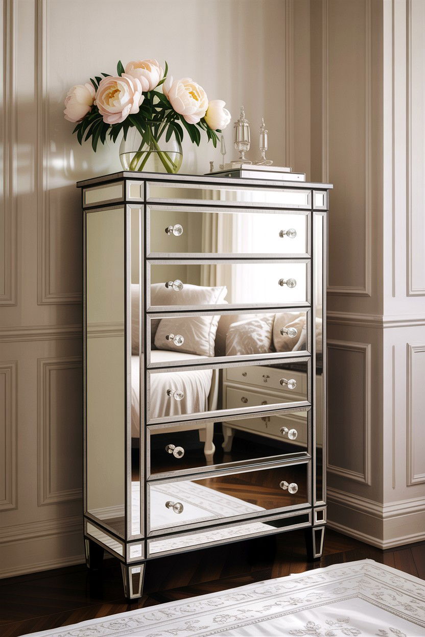 Mirrored Tall Dresser - 30 bedroom tall dressers