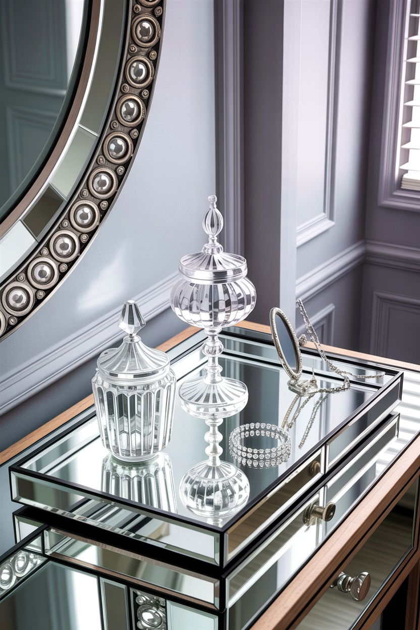 Mirrored Vanity Tray - 30 bedroom collection display ideas