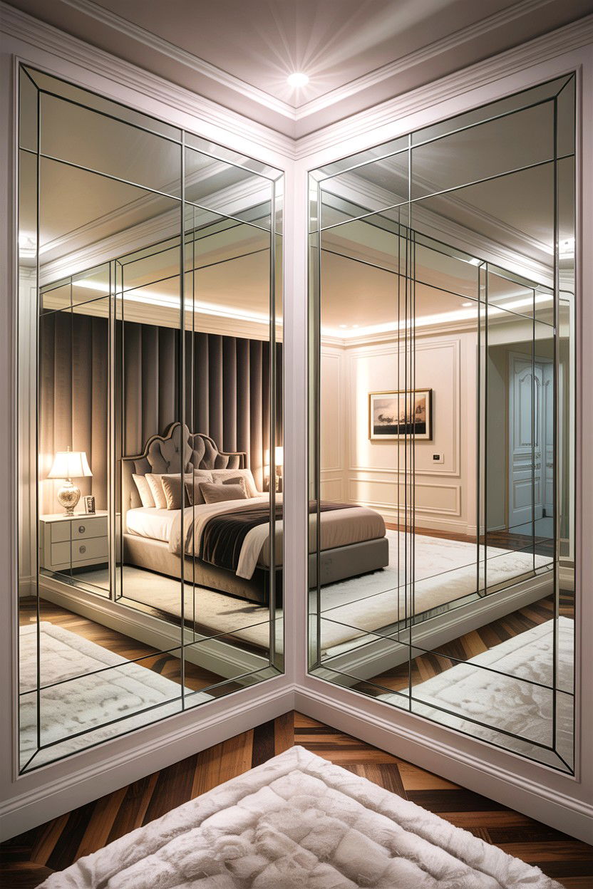 Mirrored Wall Bedroom - 30 condo bedroom ideas
