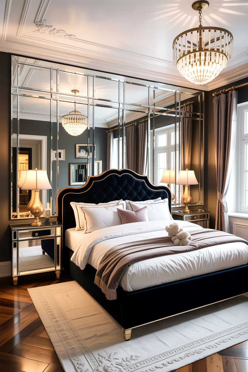 Mirrored Wall Bedroom - 30 Hollywood bedroom ideas