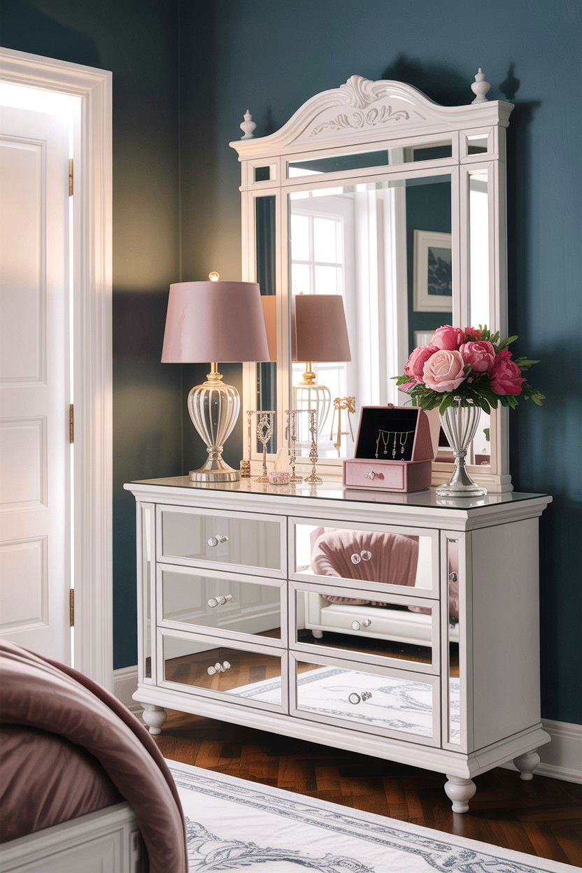 Mirrored White Dresser - 30 bedroom white dressers