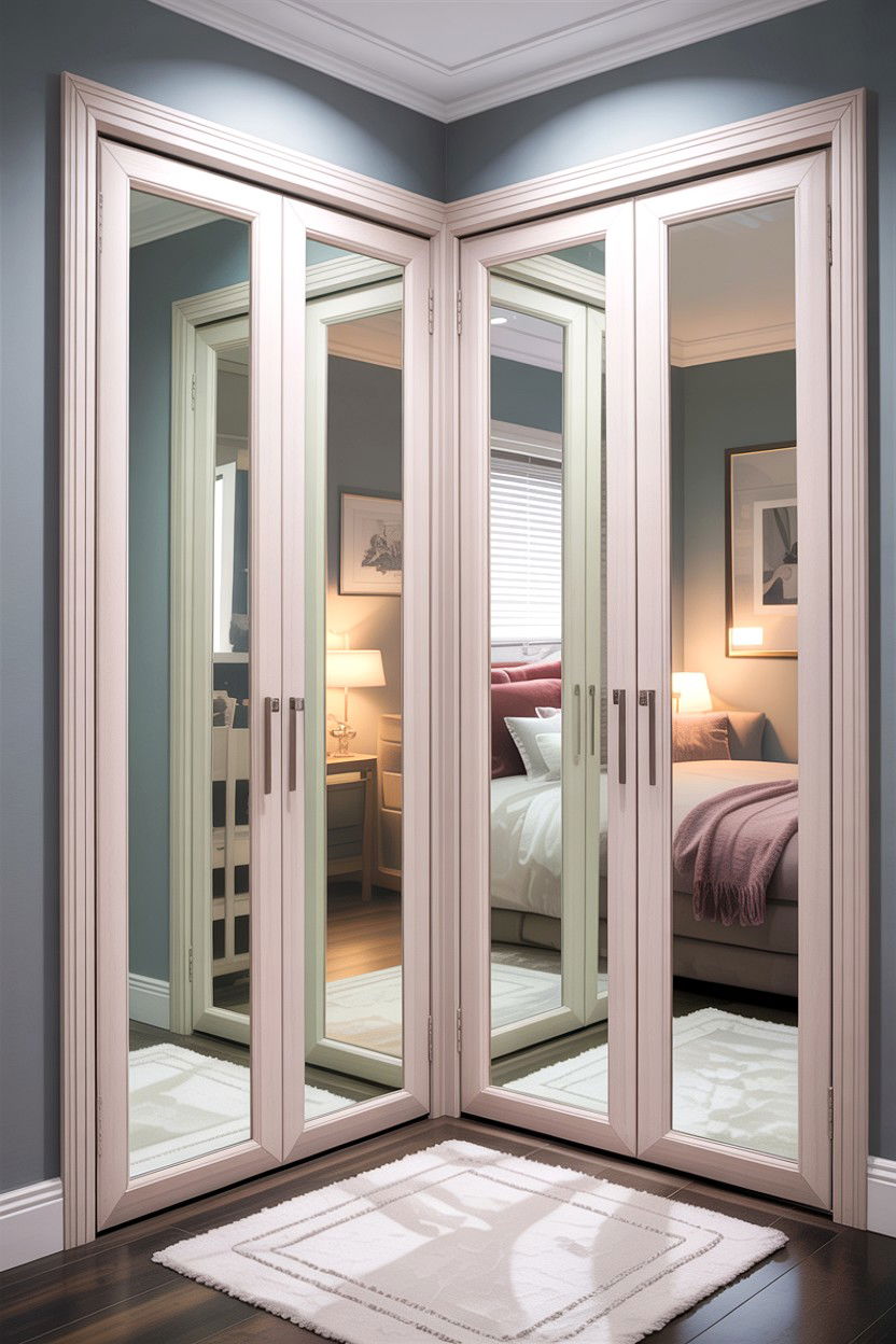 Mirrored bifold closet doors - 30 bedroom bifold doors
