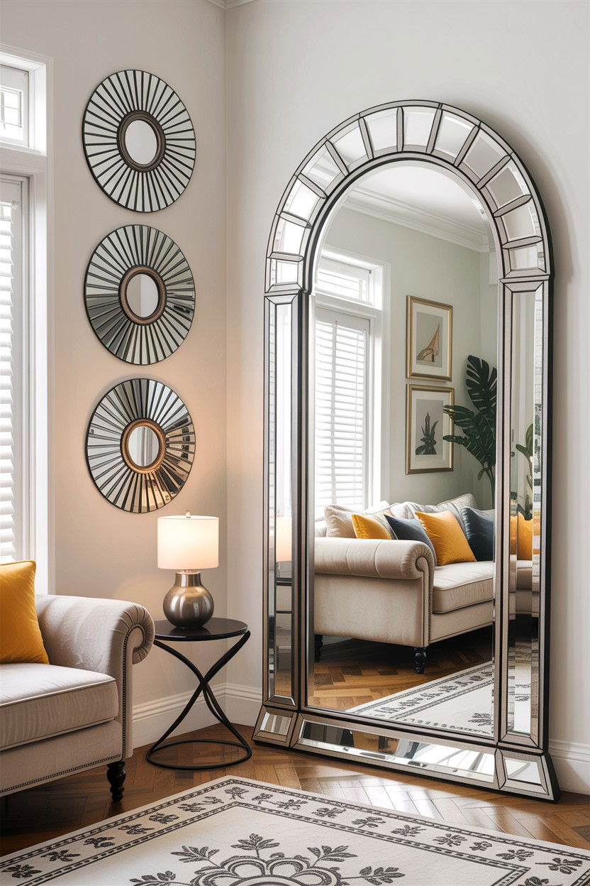 Mirrored wall decor - 30 instant living room ideas