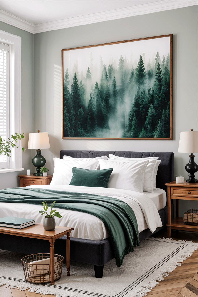Misty Forest Wall Art - 30 forest bedroom ideas