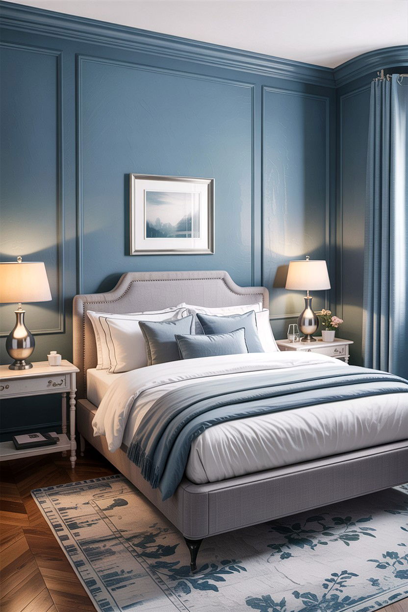 Misty blue bedroom - 30 bedroom paint colors