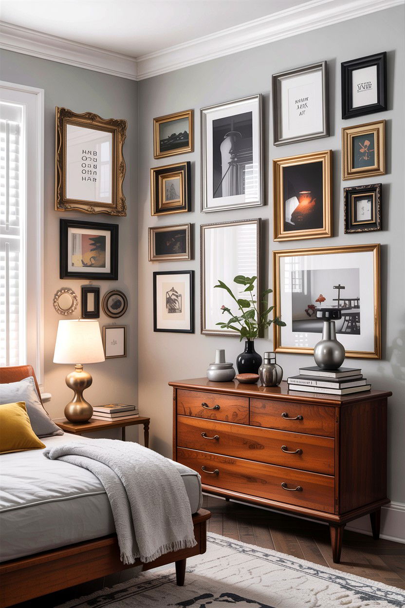 Mixed Metal Frames - 30 bedroom picture frames