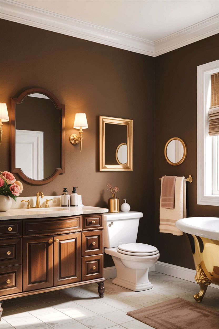 Mocha bathroom wall paint - 30 chocolate brown bathroom ideas