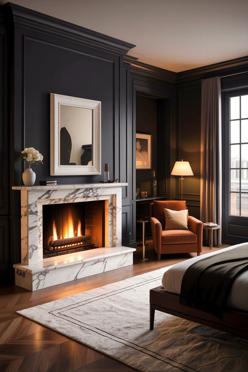 Modern Bedroom Fireplace - 30 dramatic bedroom ideas