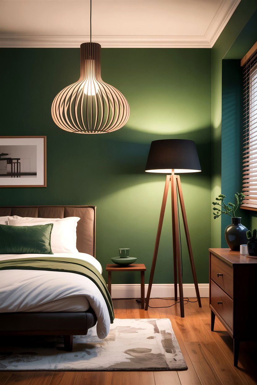 Modern Bedroom Lighting Fixtures - 30 scandinavian green bedroom ideas