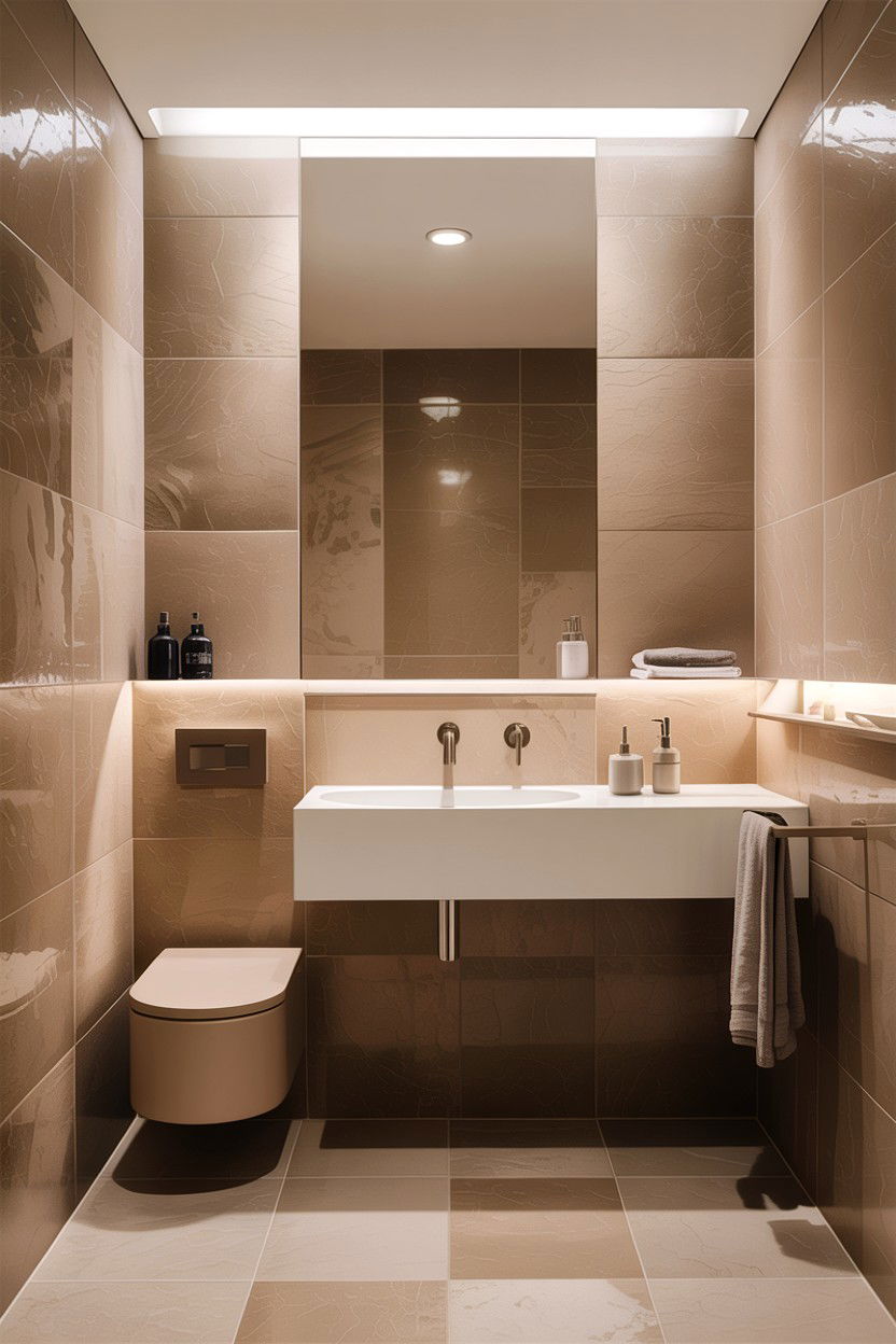 Modern Beige Tile Bathroom - 30 warm beige bathroom ideas