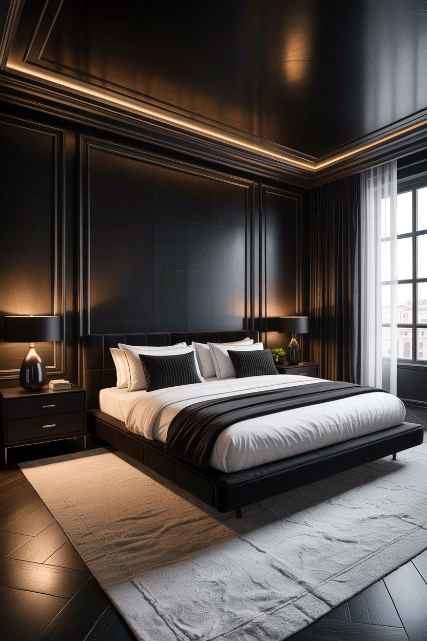 Modern Black Master Bedroom - 30 all black bedroom ideas