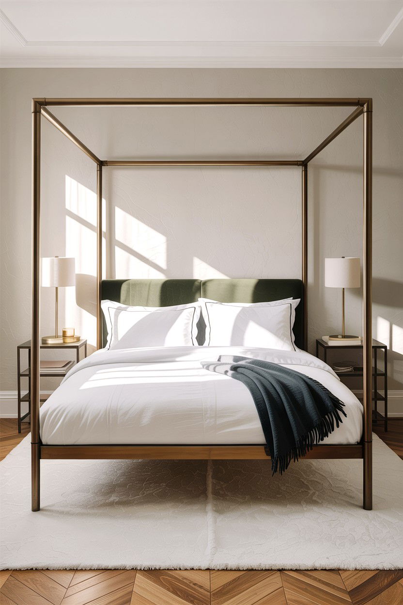 Modern Brass Canopy Bed - 30 bedroom brass beds