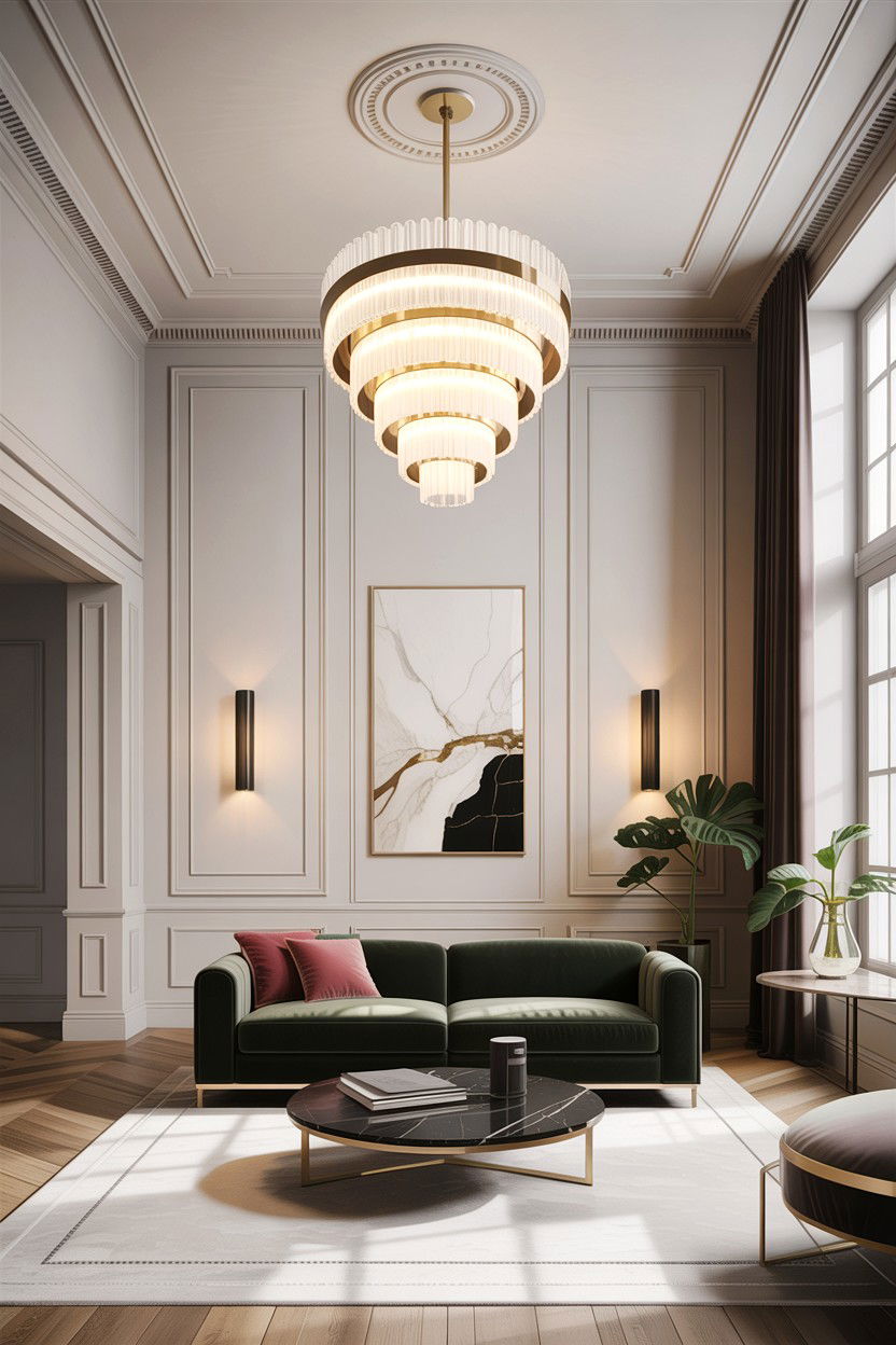 Modern Chandelier For High Ceiling - 30 high ceiling living room ideas