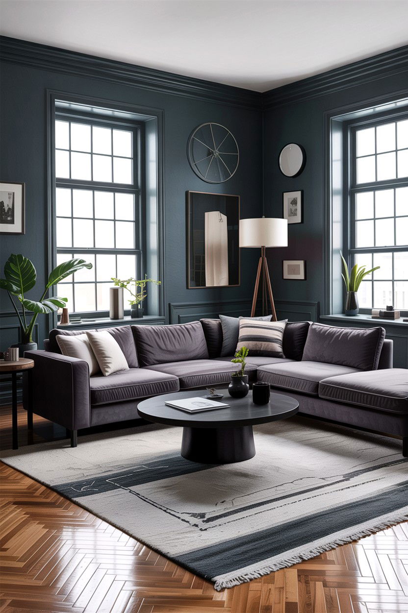 Modern Charcoal Living Room - 30 all gray living room ideas