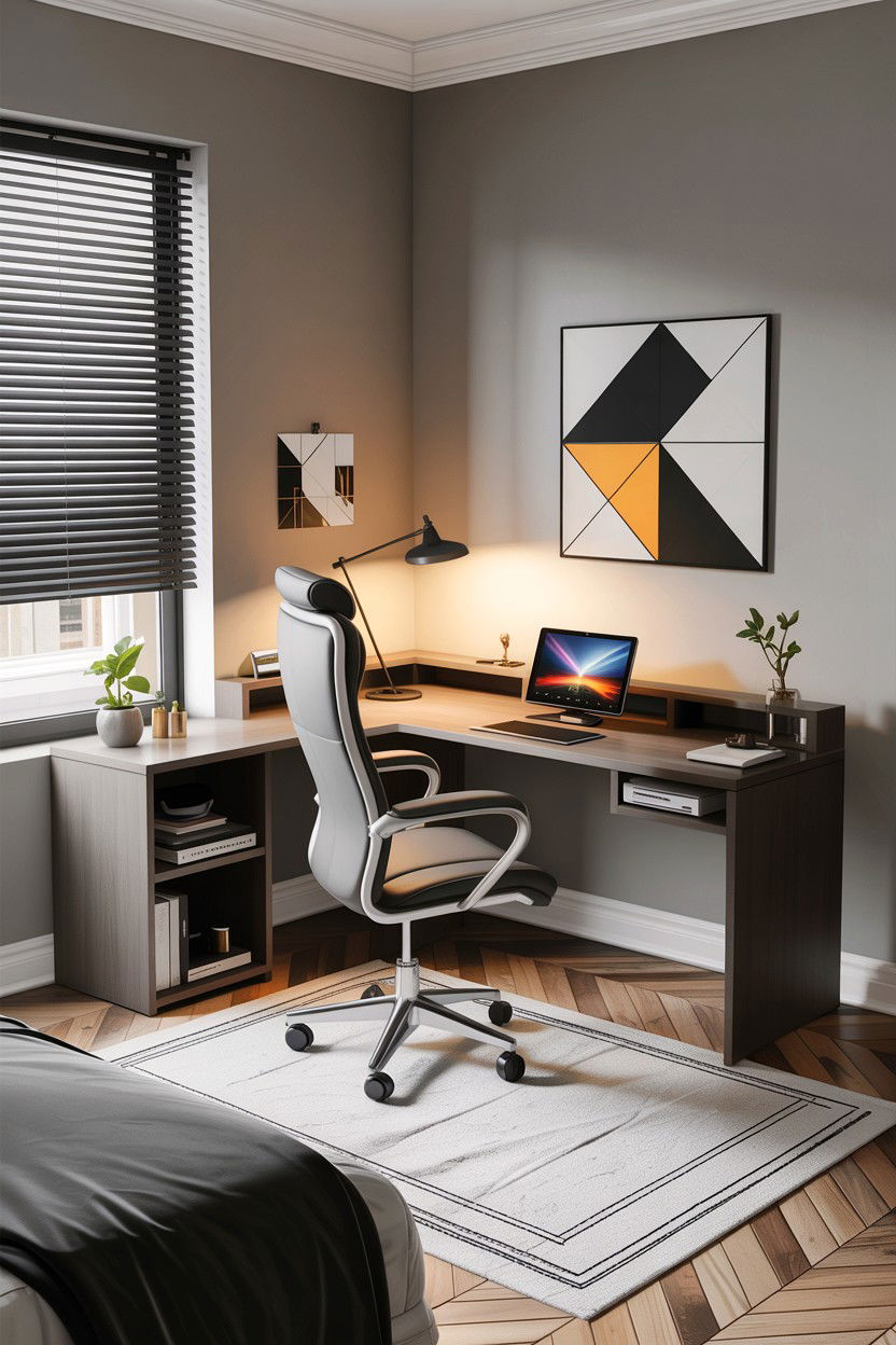 Modern Corner Desk - 30 bedroom corner desk ideas