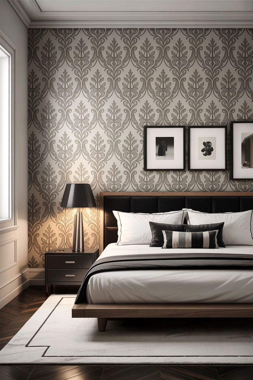 Modern Damask Wallpaper - 30 bedroom damask wallpapers