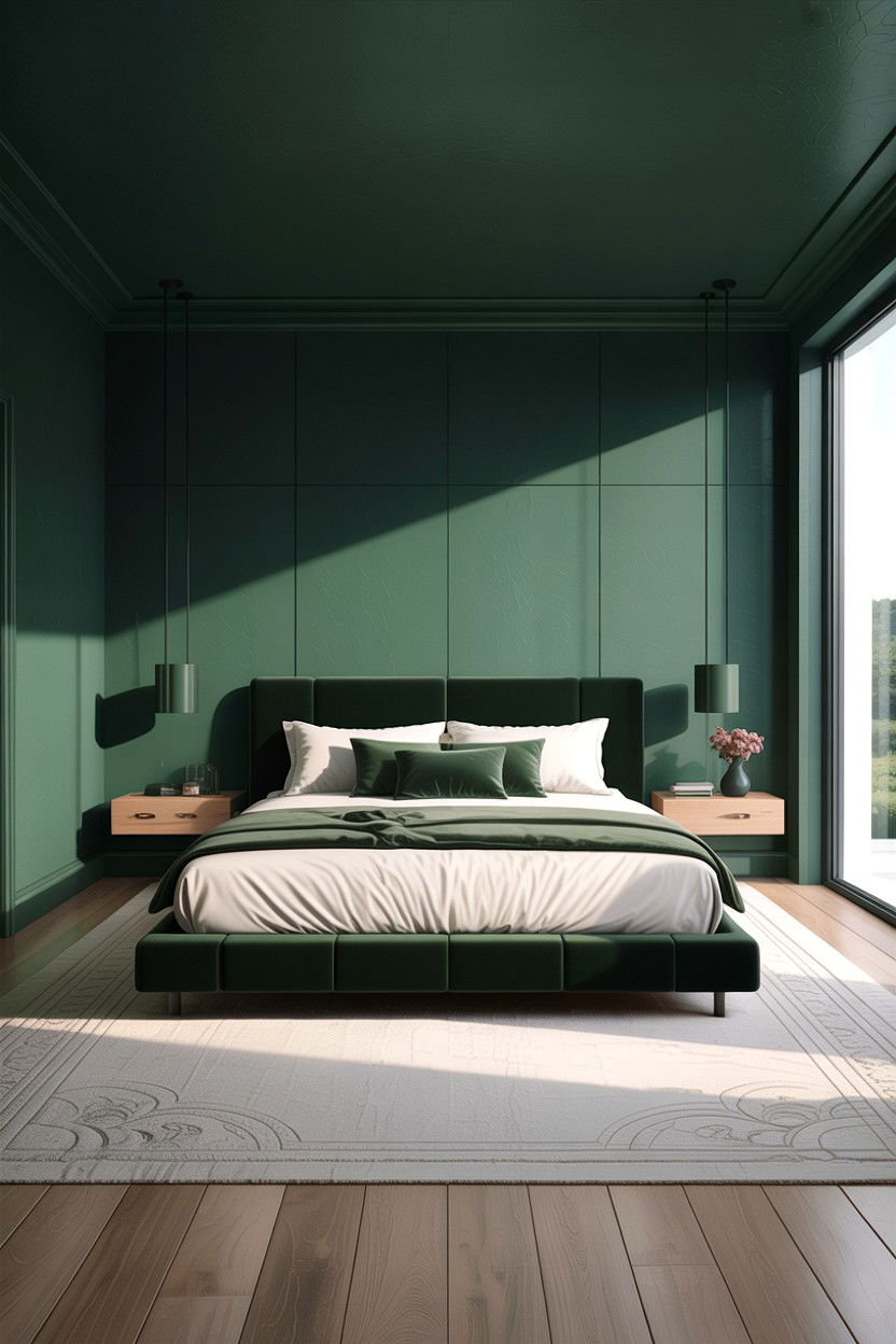 Modern Emerald Green Master Bedroom - 30 emerald bedroom ideas