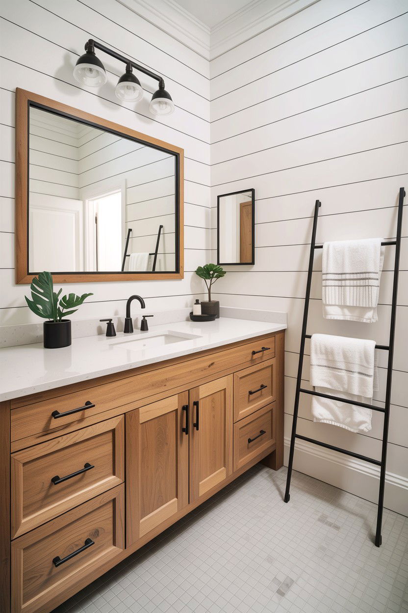 Modern Farmhouse Bathroom - 30 country bathroom ideas