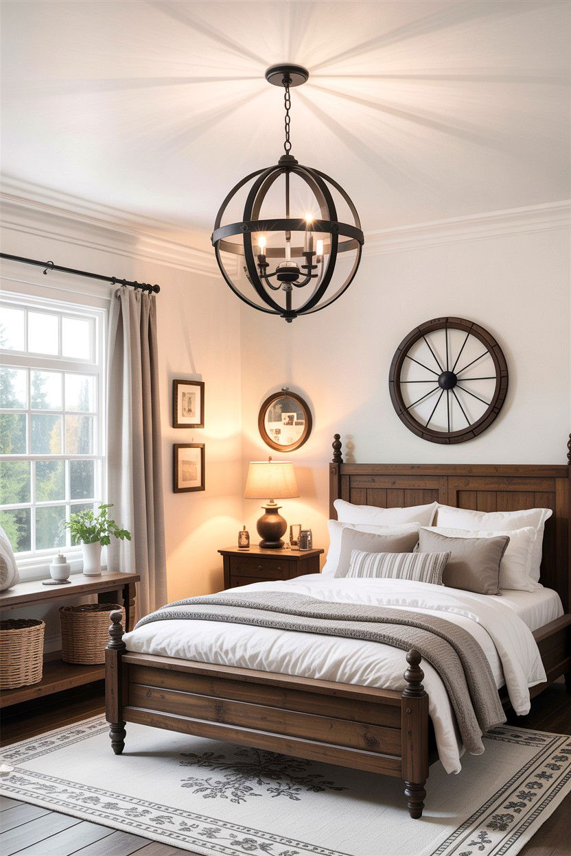 Modern Farmhouse Chandelier - 30 farmhouse bedroom ideas