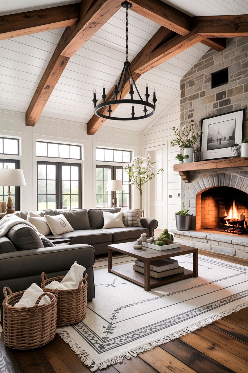 Modern Farmhouse Living Room - 30 New England living room ideas