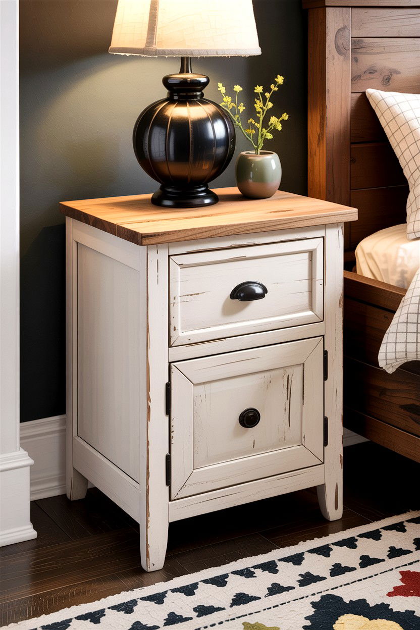 Modern Farmhouse Nightstand - 30 bedroom rustic nightstands