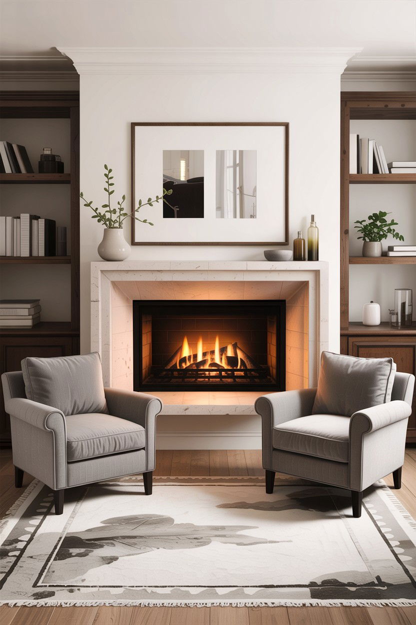 Modern Fireplace With Seating - 30 empty nester living room ideas