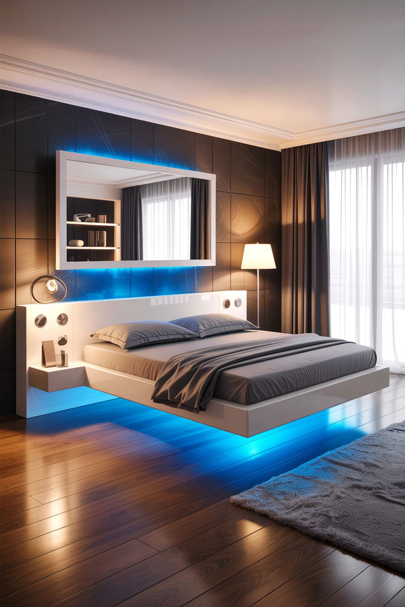 Modern Floating Bed - 30 bedroom built-in beds
