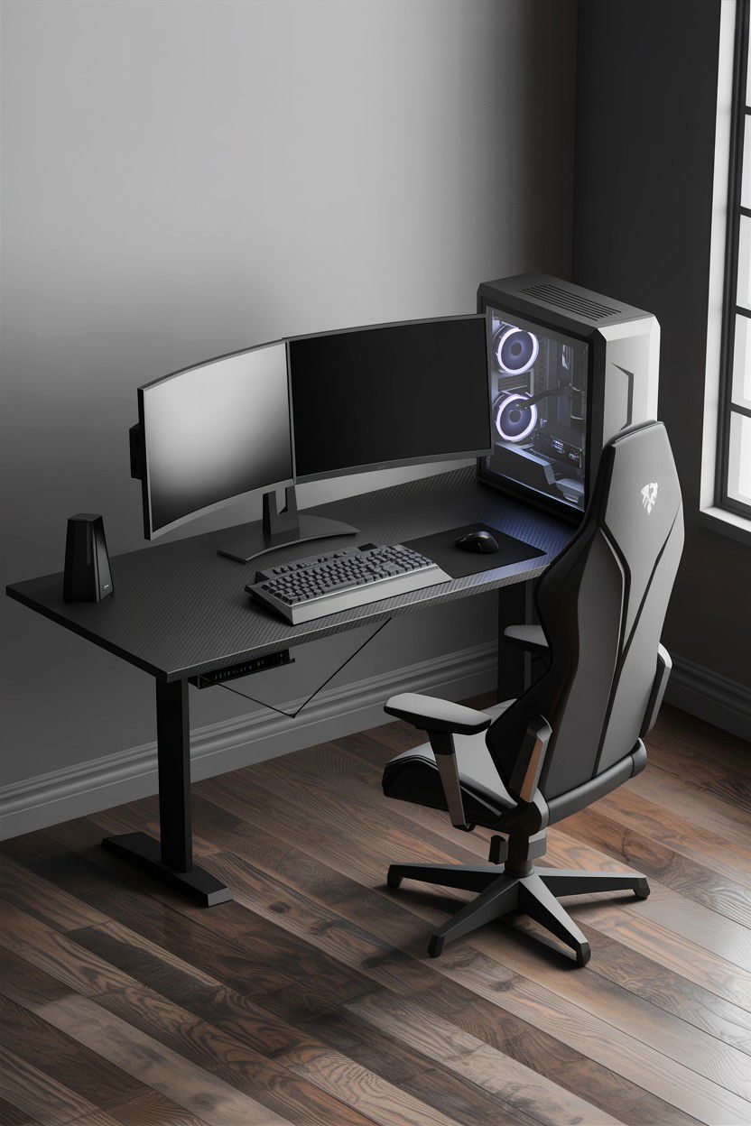 Modern Gaming Desk Setup - 30 gamer setup bedroom ideas