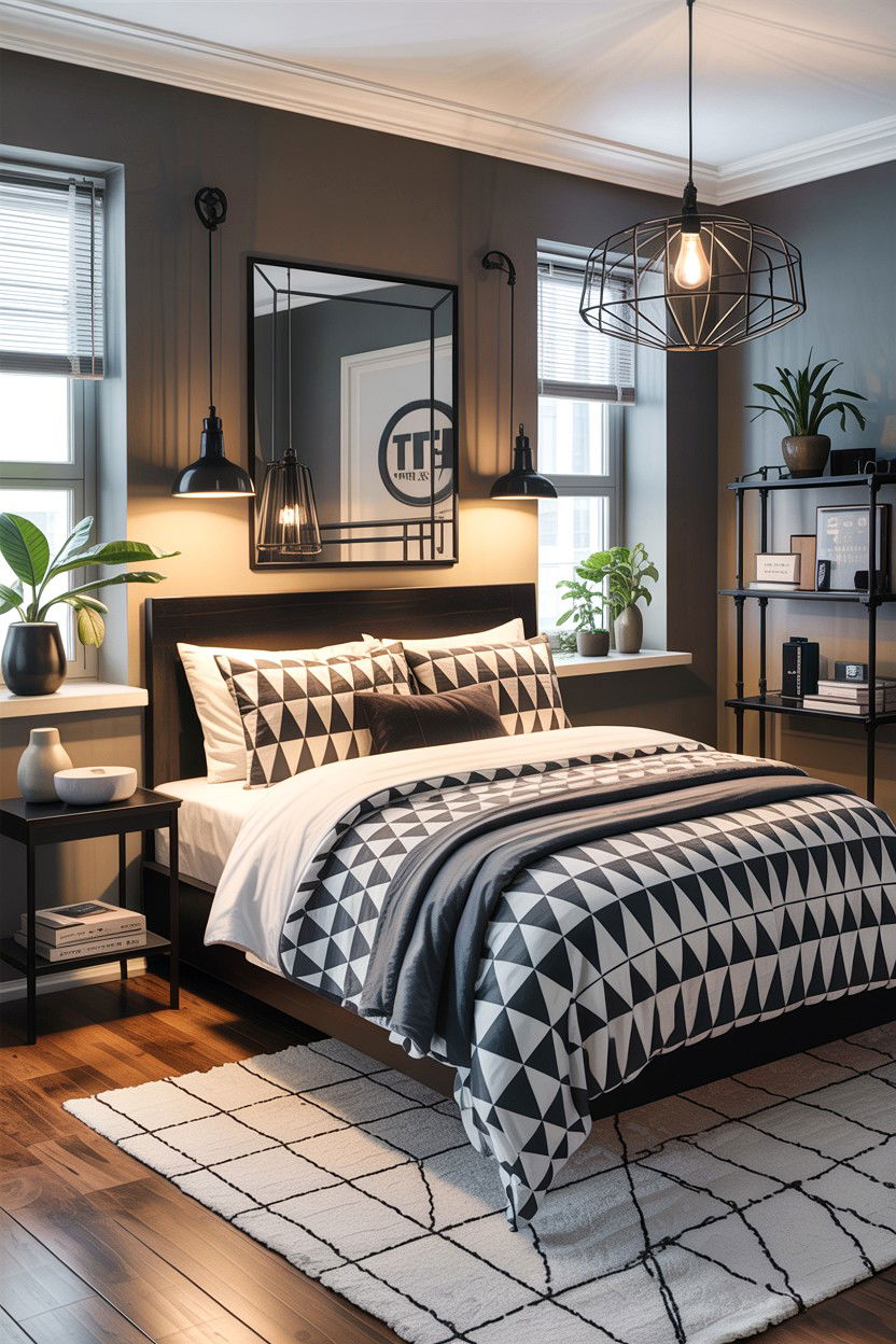 Modern Geometric Coverlet - 30 bedroom coverlets