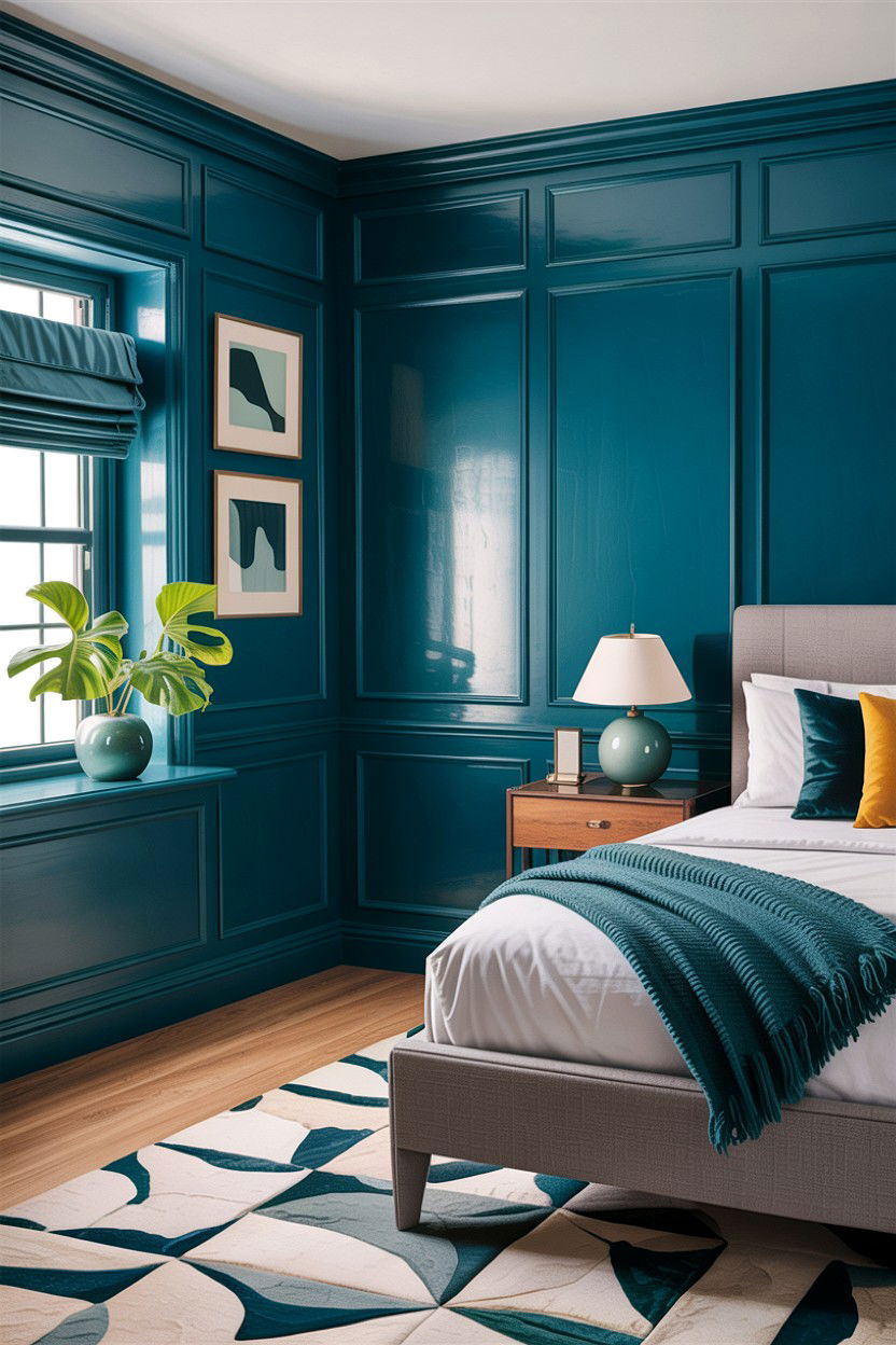 Modern Geometric Wainscoting - 30 bedroom wainscoting ideas