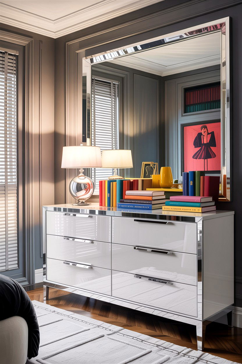 Modern Glossy White Dresser - 30 bedroom wide dressers
