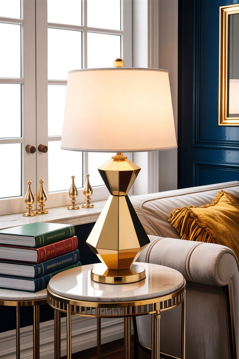 Modern Gold Lamp - 30 Hollywood living room ideas