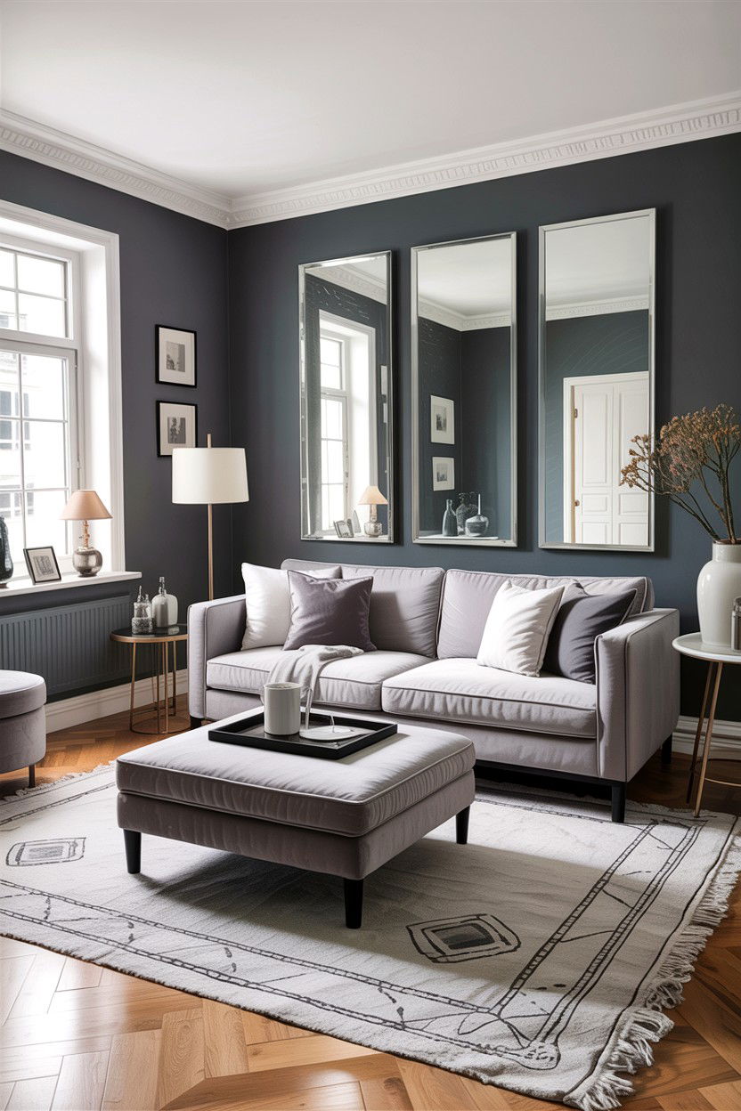 Modern Gray Apartment Living Room - 30 scandinavian gray living room ideas