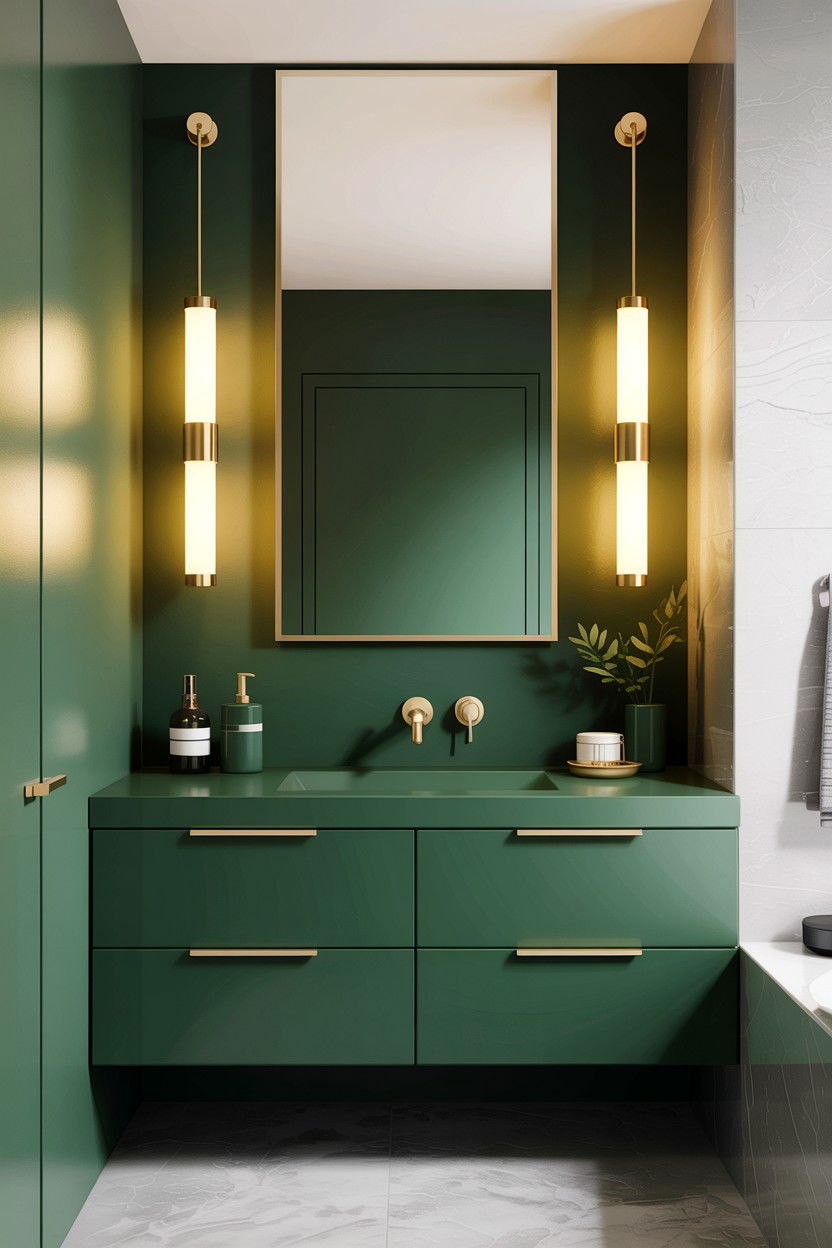 Modern Green Bathroom - 30 green and gold bathroom ideas