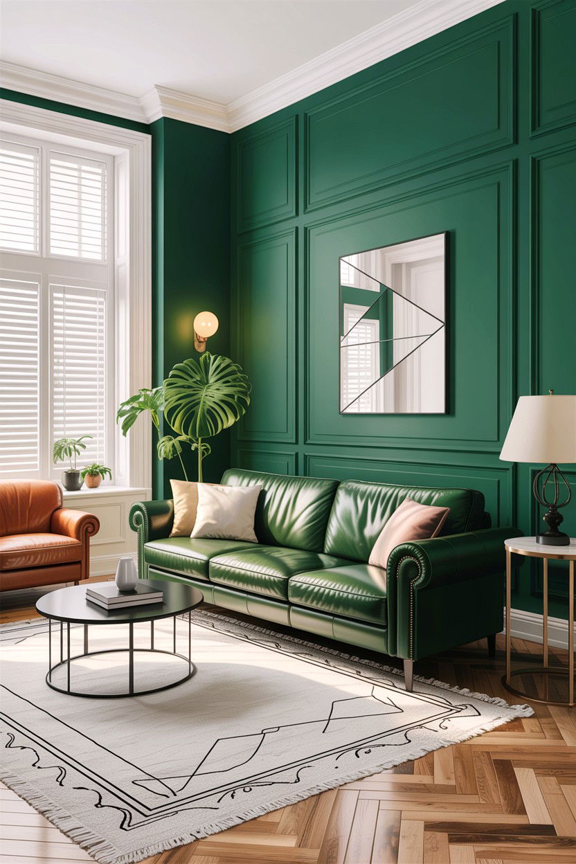Modern Green White Living Room - 30 green and white living room ideas