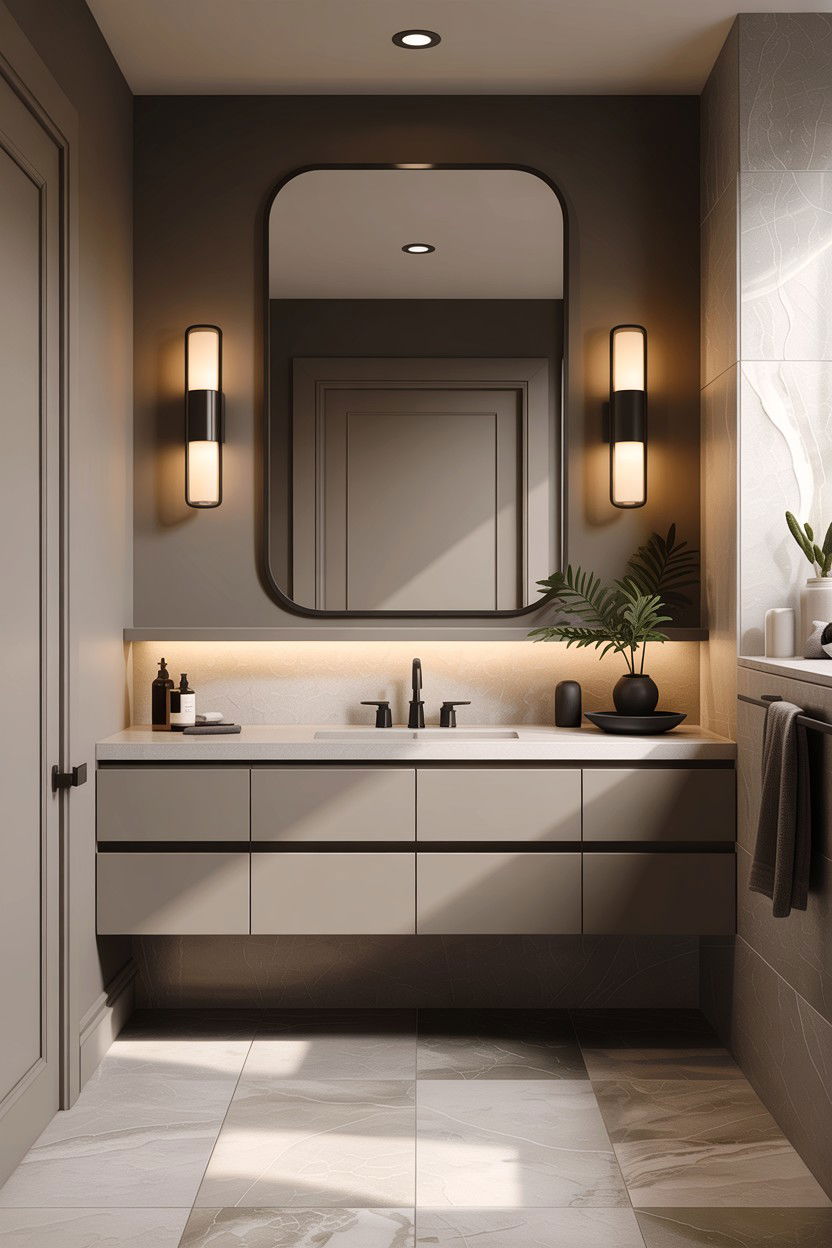 Modern Greige Bathroom - 30 cool neutral bathroom ideas