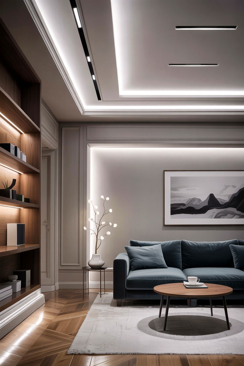 Modern LED Cove Lighting - 30 living room cove ceiling ideas