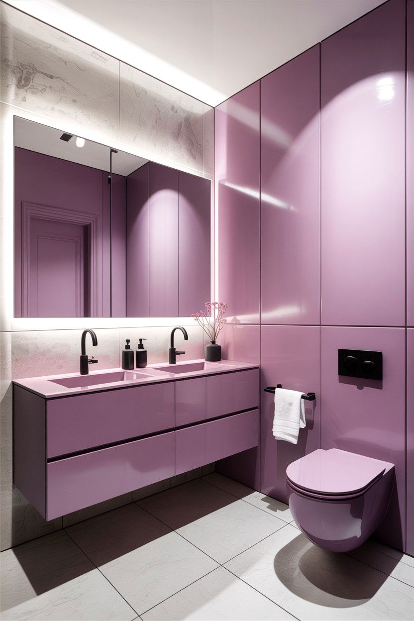Modern Lilac Bathroom - 30 lilac bathroom ideas
