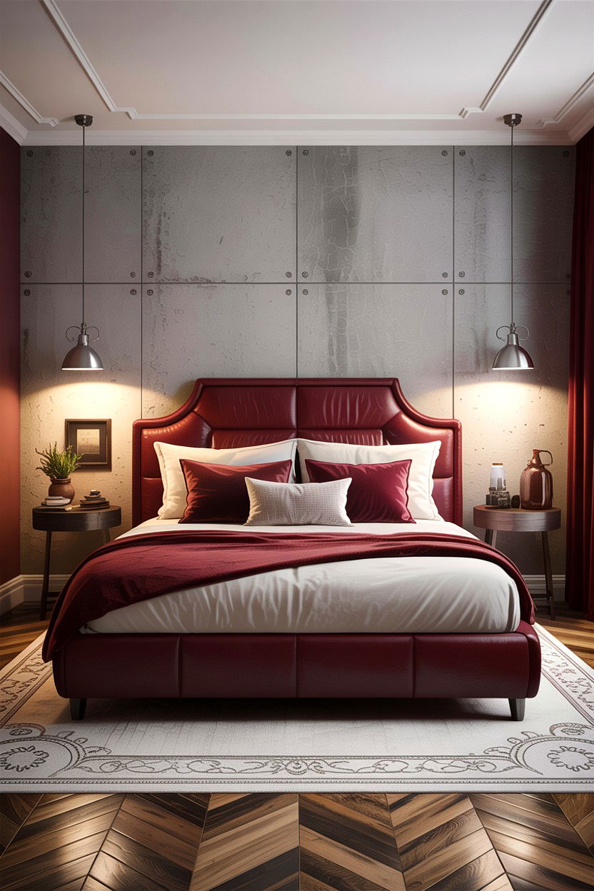 Modern Maroon Bedroom - 30 berry bedroom ideas