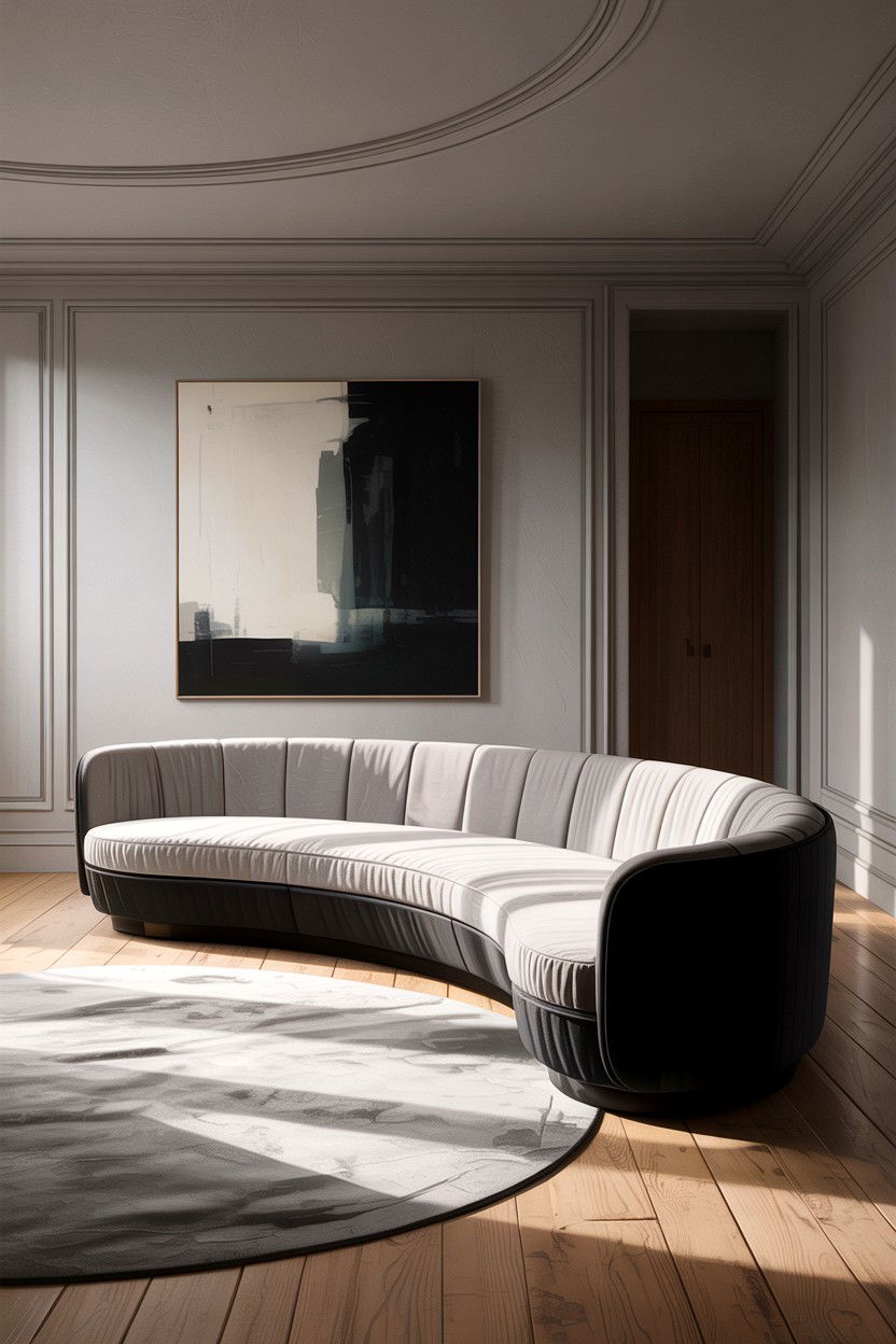 Modern Minimalist Curved Sofa - 30 living room curved sofa ideas