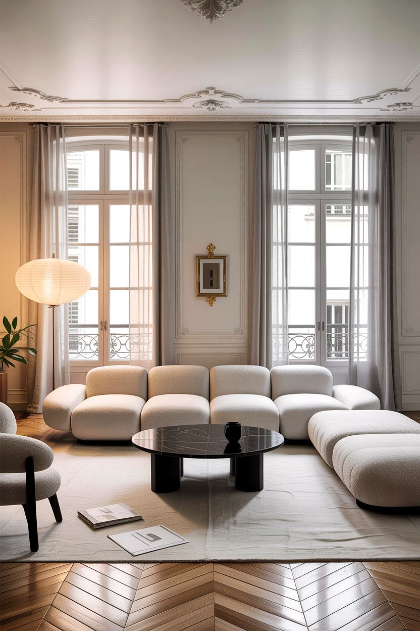 Modern Parisian apartment - 30 living room Parisian furniture ideas