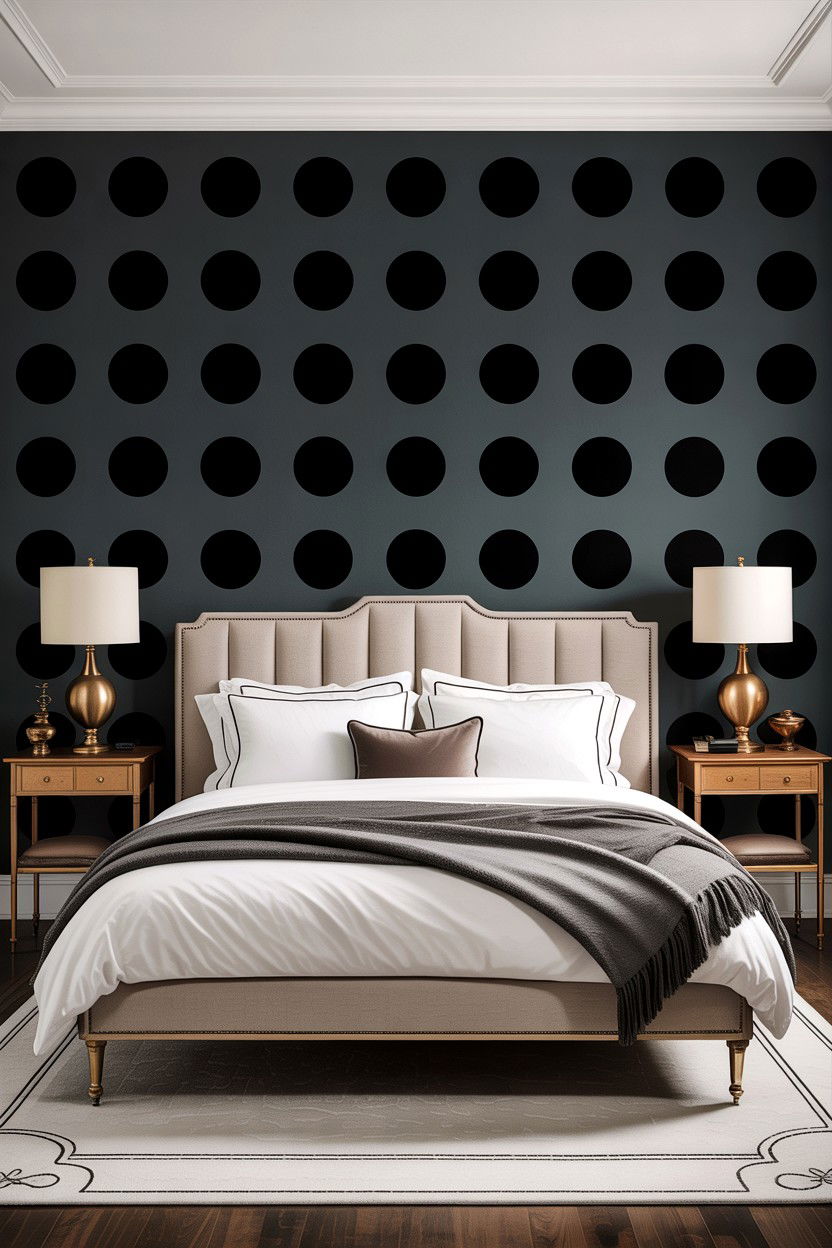 Modern Polka Dot Master Bedroom - 30 bedroom polka dot walls