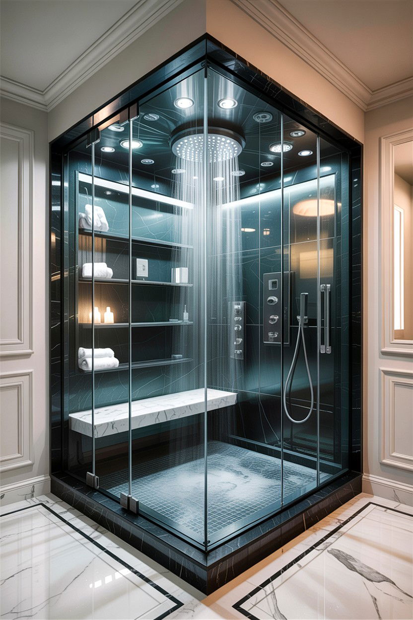 Modern Steam Shower - 30 high-end bathroom ideas