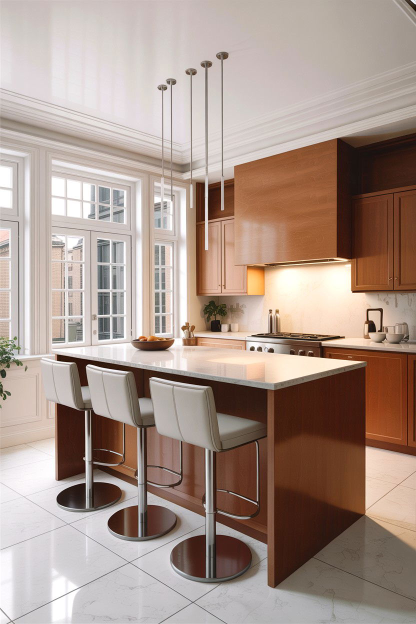 Modern Tan Kitchen Island White Seating - 30 tan and white kitchen ideas