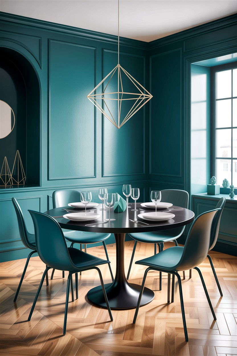 Modern Teal Dining Room - 30 teal dining room decor ideas