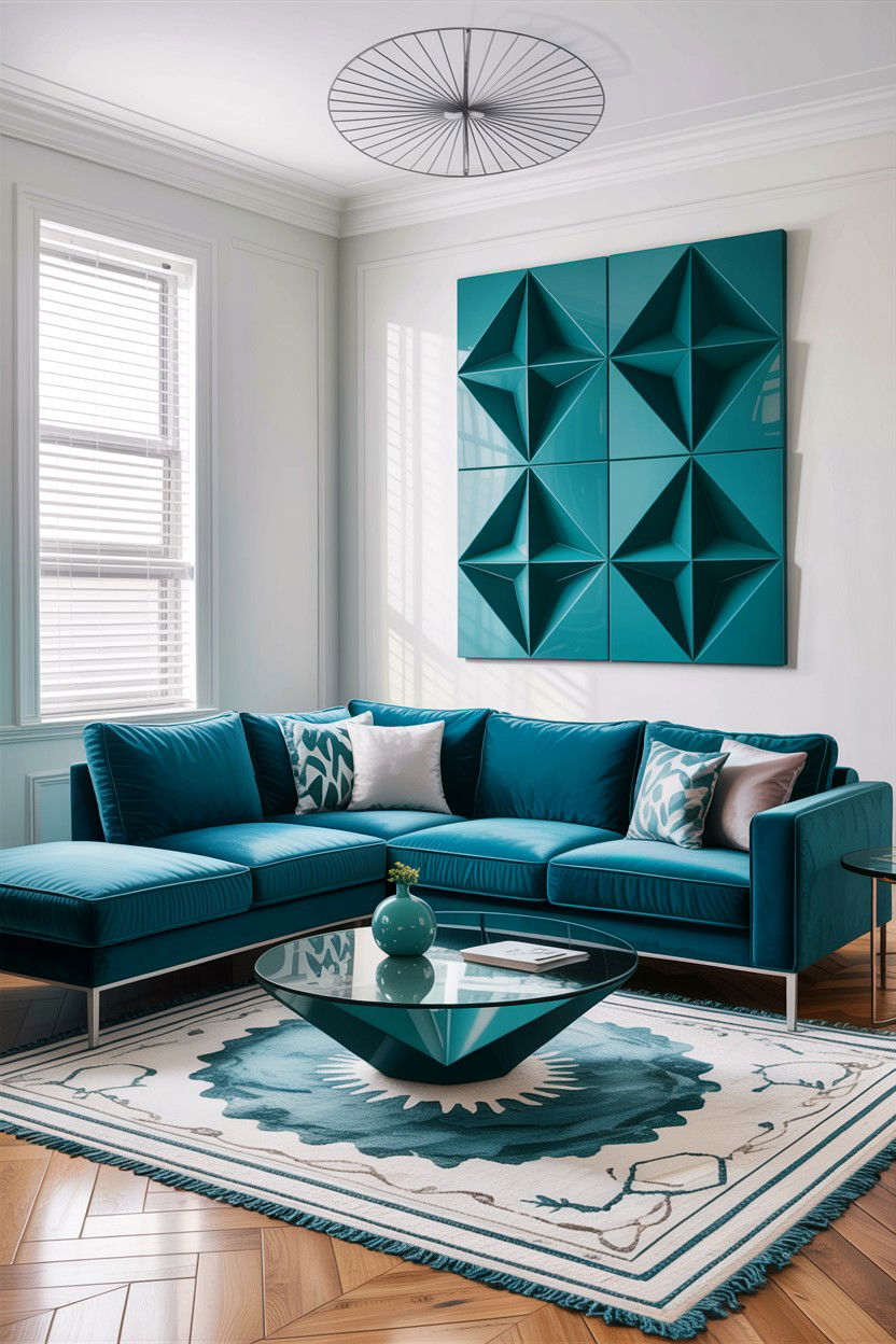 Modern Teal Living Room - 30 teal living room decor ideas