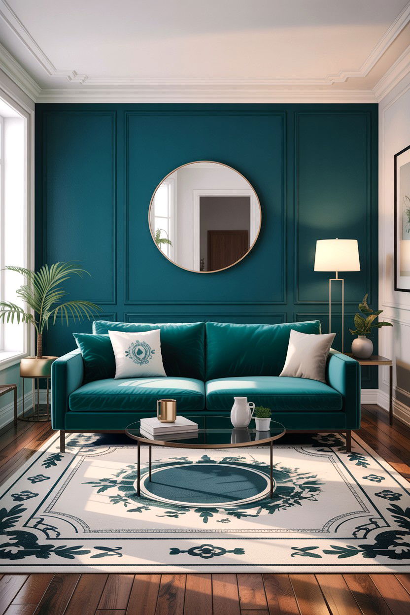 Modern Teal White Living Room - 30 teal and white living room ideas