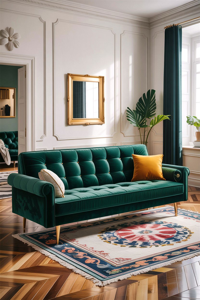 Modern Velvet Futon - 30 bedroom futon ideas